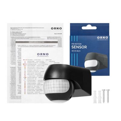 Czujnik ruchu 180° IP44 800W max 15m mini czarny ORNO (OR-CR-286/B)